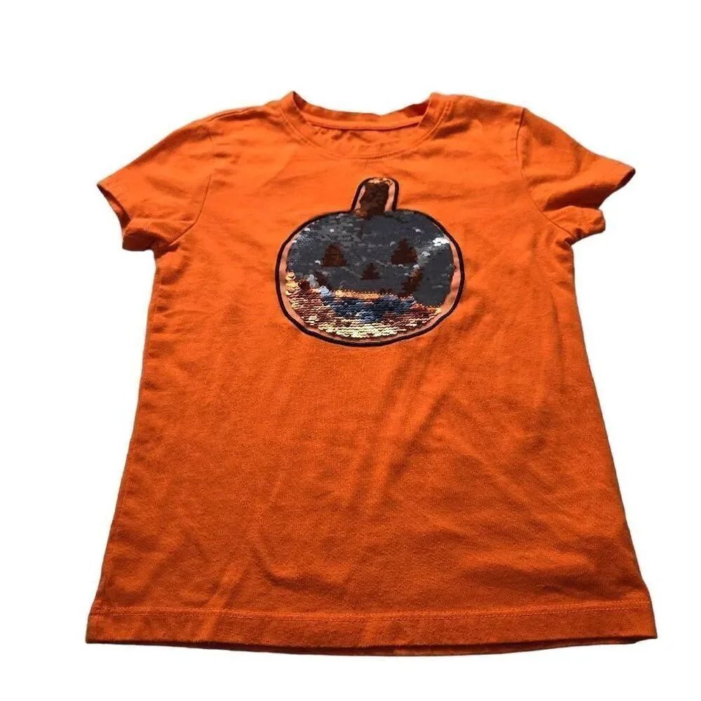 Celebrate Halloween flip sequin jack-o-lantern Boys shirt S